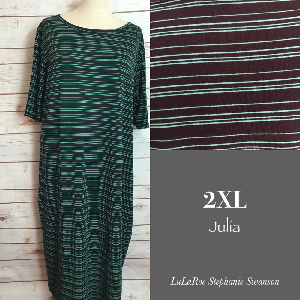 XXL LuLaRoe Julia. NWT black and dark mint